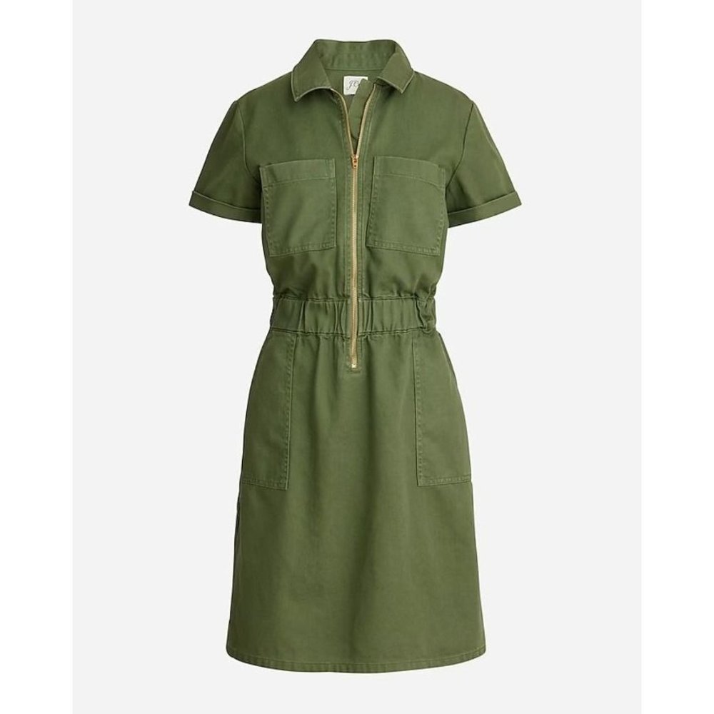 J. Crew Factory Olive Green Utility Dress